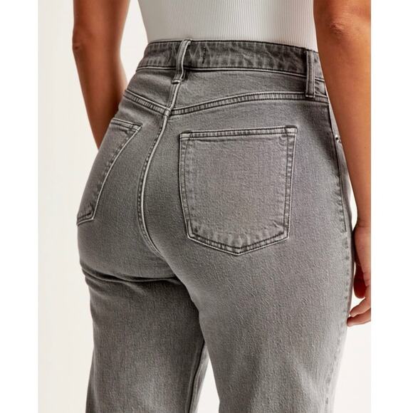 NWT Abercrombie & Fitch Curve Love High Rise Mom Jean Grey Size 25 Regular - Picture 4 of 12